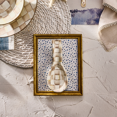 Mackenzie-Childs mocha check spoon rest