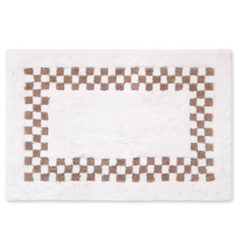Mackenzie-Childs mocha check hotel bath rug
