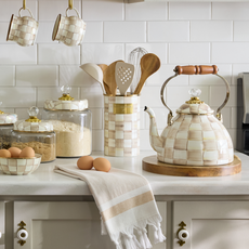 Mackenzie-Childs mocha check utensil holder