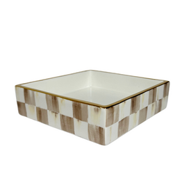 Mackenzie-Childs mocha check cocktail napkin holder