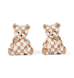 Mackenzie-Childs mocha bear salt & pepper set