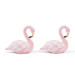Mackenzie-Childs flamingo salt & pepper shaker set