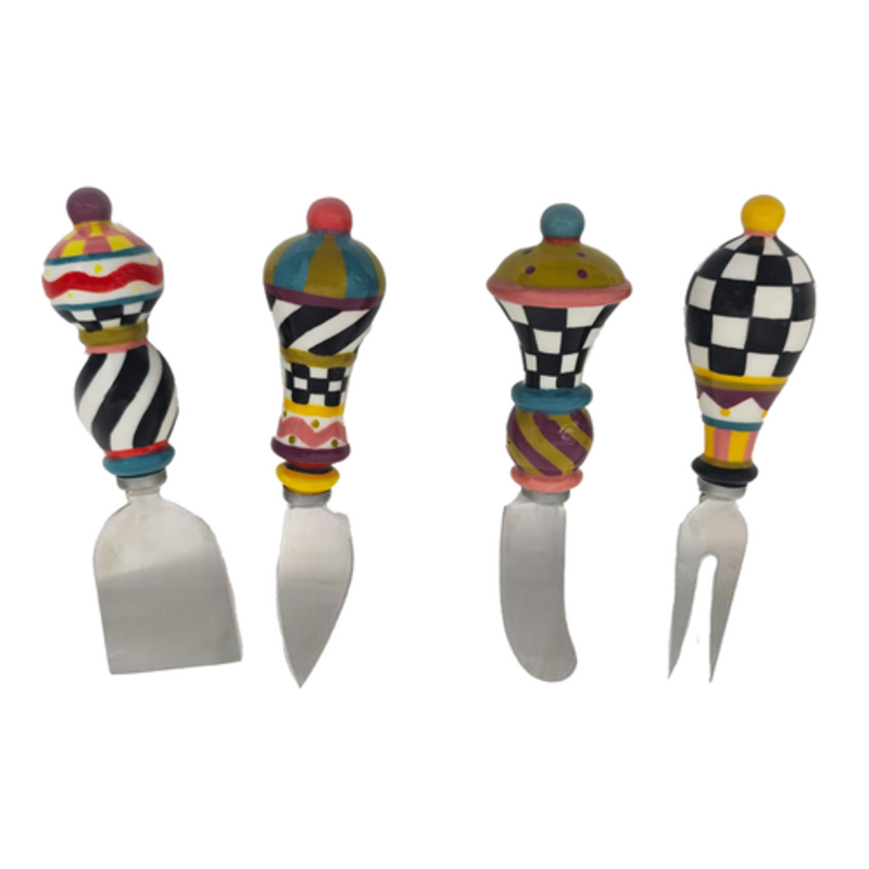 Mackenzie-Childs jubilee cheese knife set