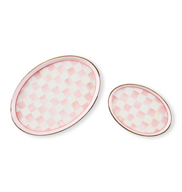 Mackenzie-Childs rosy check oval trinket dishes, set of 2