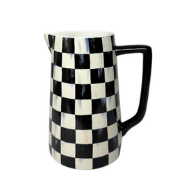 Mackenzie-Childs courtly check farmhouse pitcher