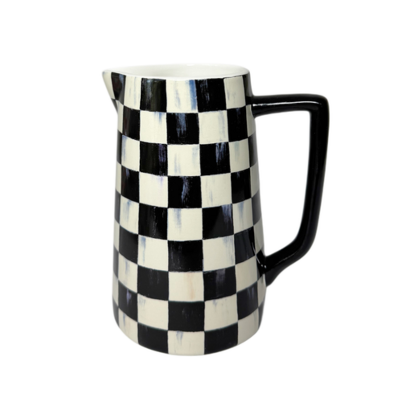 Mackenzie-Childs courtly check farmhouse pitcher