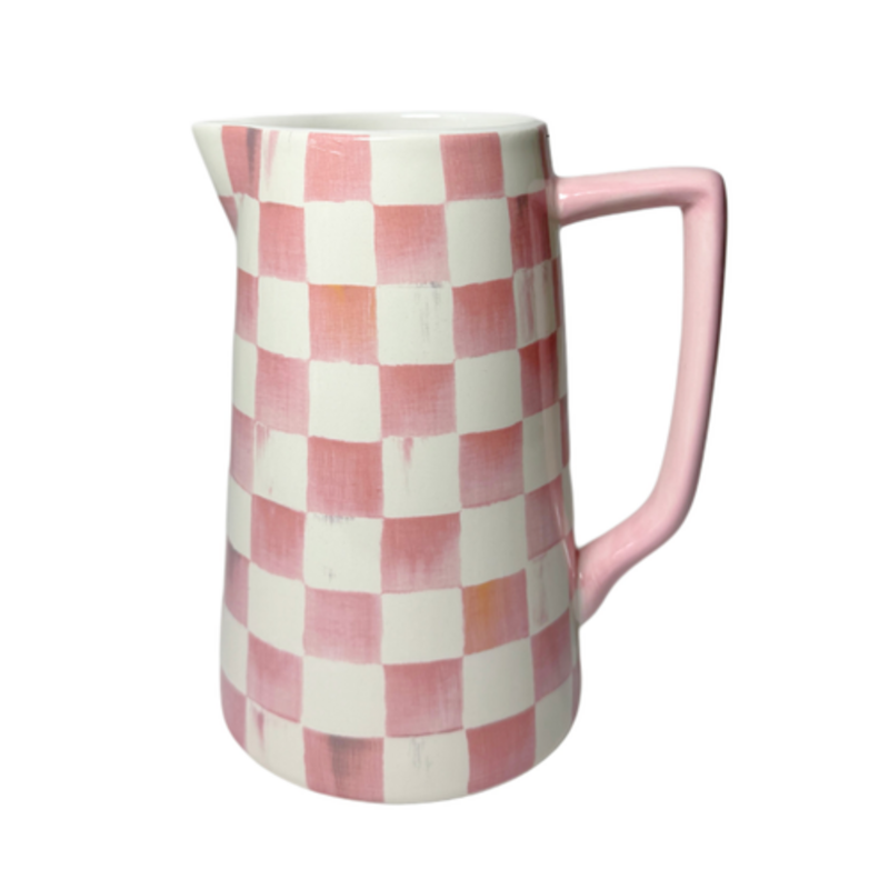 Mackenzie-Childs rosy check farmhouse pitcher