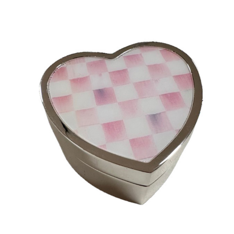 Mackenzie-Childs rosy check heart trinket box