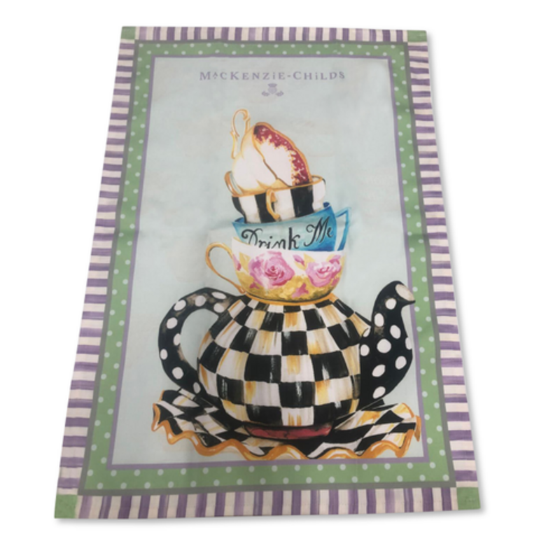 Mackenzie-Childs spill the tea printed dish towel