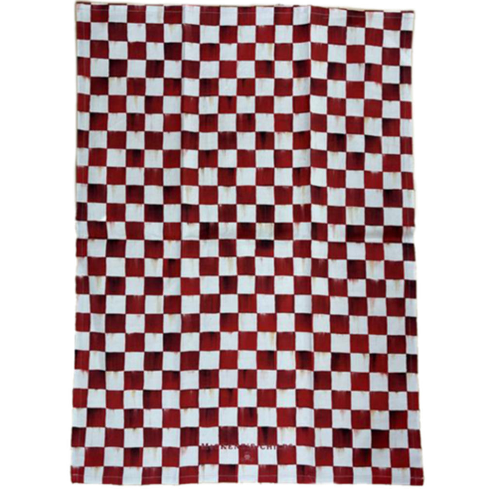 Mackenzie-Childs cherry check printed dish towel
