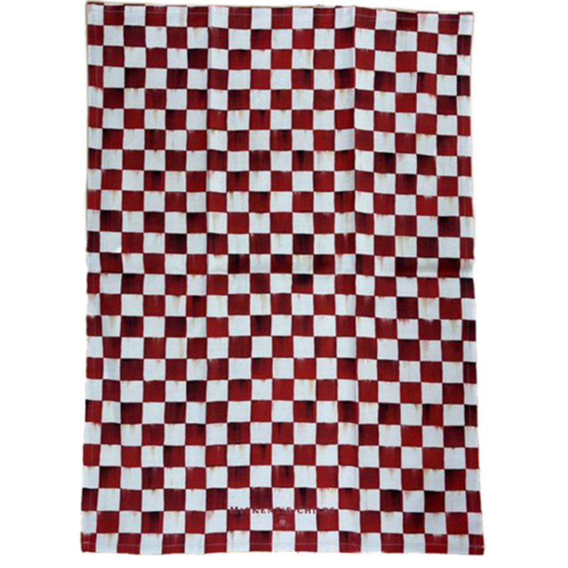 Mackenzie-Childs cherry check printed dish towel