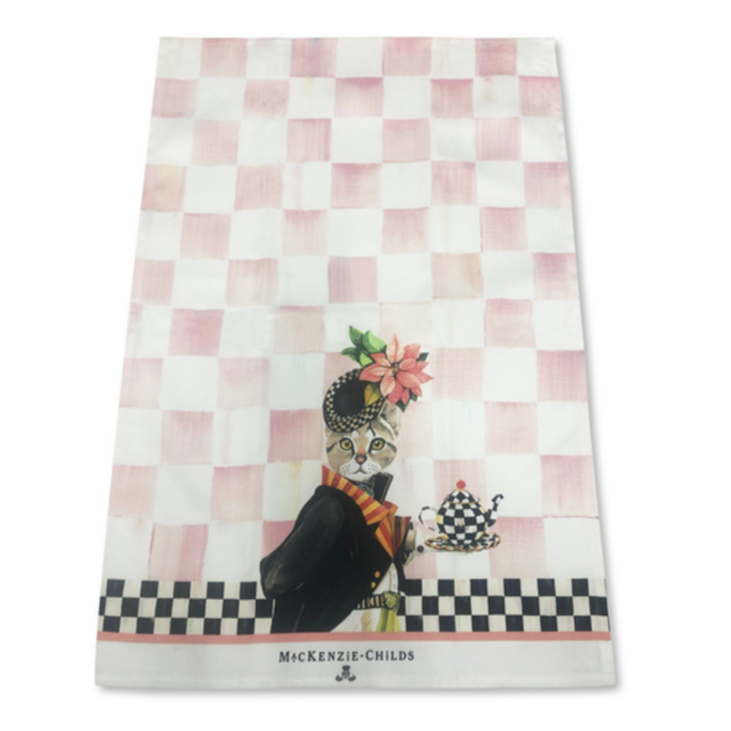 Mackenzie-Childs miss kitty printed dish towel