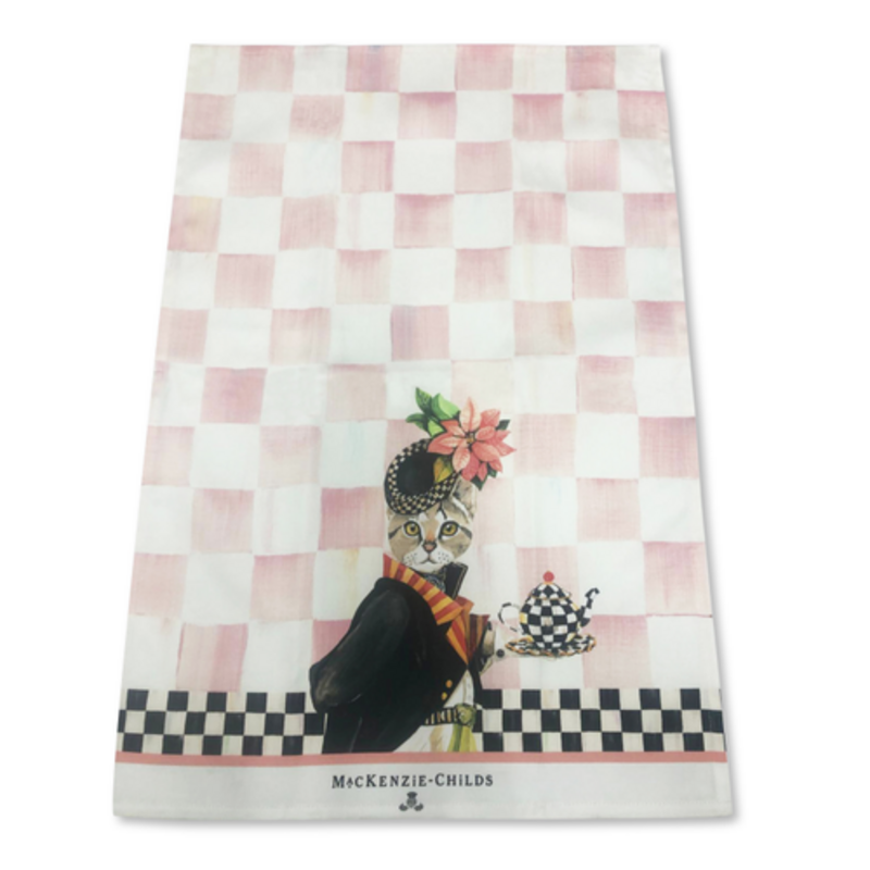 Mackenzie-Childs miss kitty printed dish towel