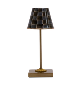 Mackenzie-Childs sophisticheck led rechargeable cafe table lamp