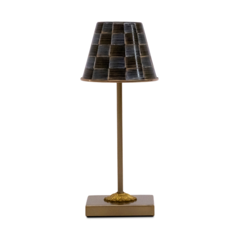 Mackenzie-Childs sophisticheck led rechargeable cafe table lamp