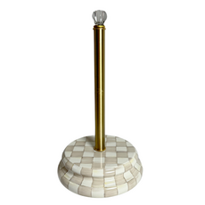 Mackenzie-Childs mocha check paper towel holder