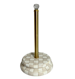 Mackenzie-Childs mocha check paper towel holder