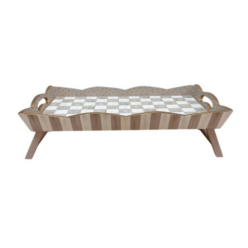 Mackenzie-Childs mocha check breakfast tray