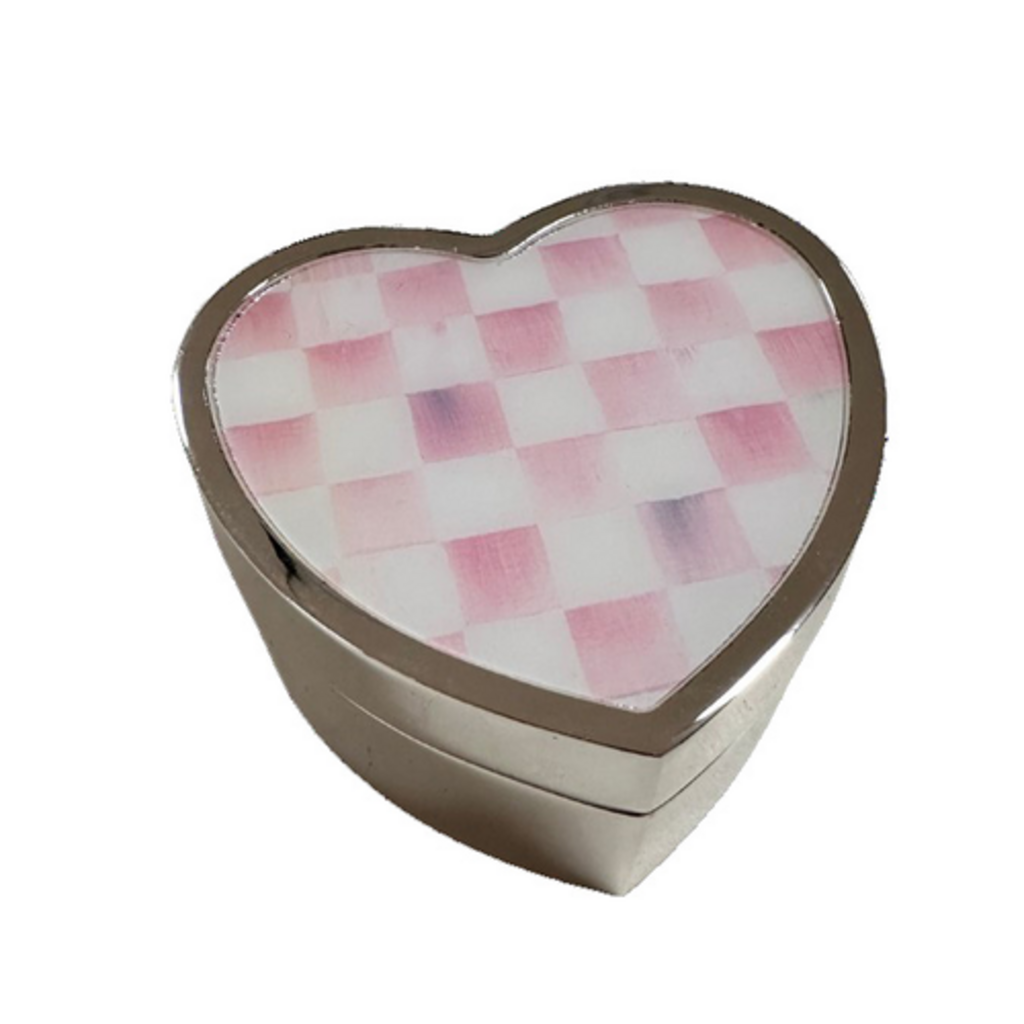 Mackenzie-Childs rosy check heart trinket box