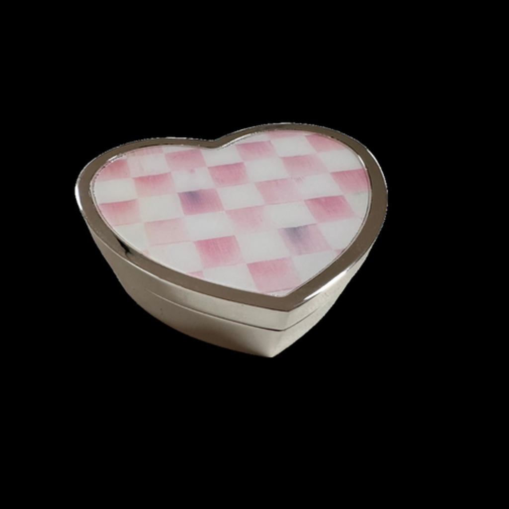 Mackenzie-Childs rosy check heart trinket box