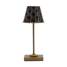 Mackenzie-Childs sophisticheck led rechargeable cafe table lamp