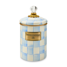 Mackenzie-Childs sky check medium canister