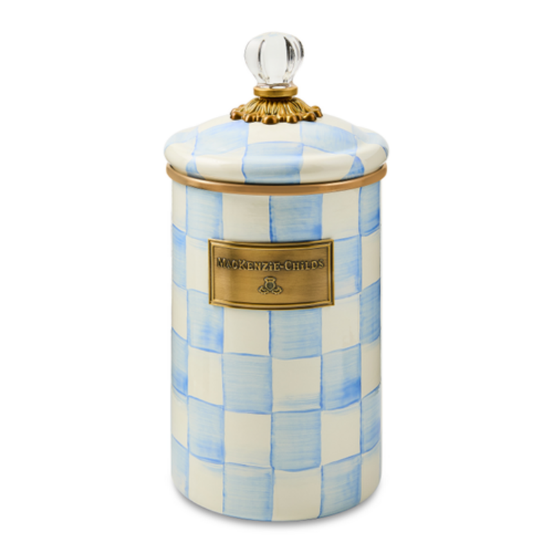 Mackenzie-Childs sky check large canister