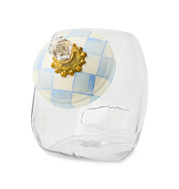 Mackenzie-Childs cookie jar with sky check lid
