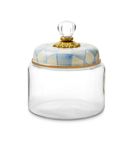 Mackenzie-Childs sky check small kitchen canister