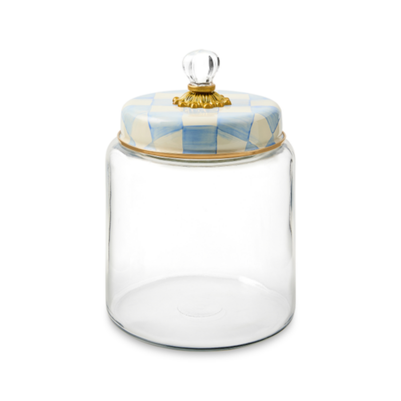 Mackenzie-Childs sky check large kitchen canister