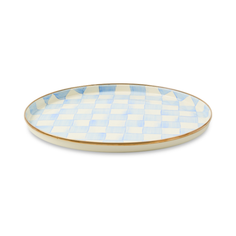 Mackenzie-Childs sky check round tray