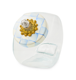Mackenzie-Childs sweets jar with sky check lid