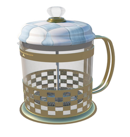 Mackenzie-Childs sky check french press