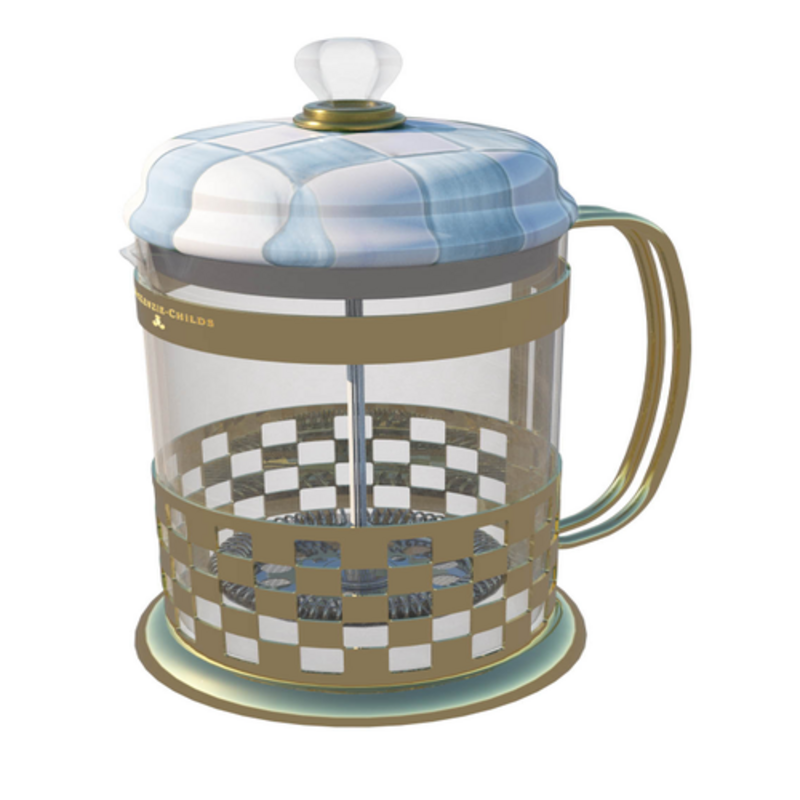 Mackenzie-Childs sky check french press