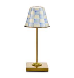 Mackenzie-Childs sky check led rechargeable cafe table lamp