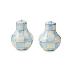 Mackenzie-Childs sky check salt & pepper shakers