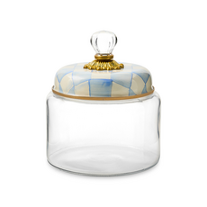 Mackenzie-Childs sky check small kitchen canister