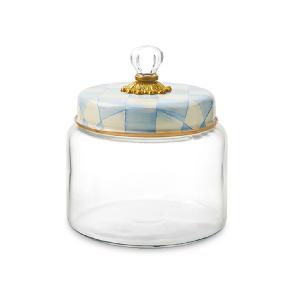 Mackenzie-Childs sky check medium kitchen canister