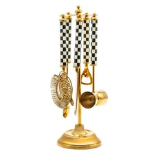 Mackenzie-Childs Courtly check Gold Bar Tool Set