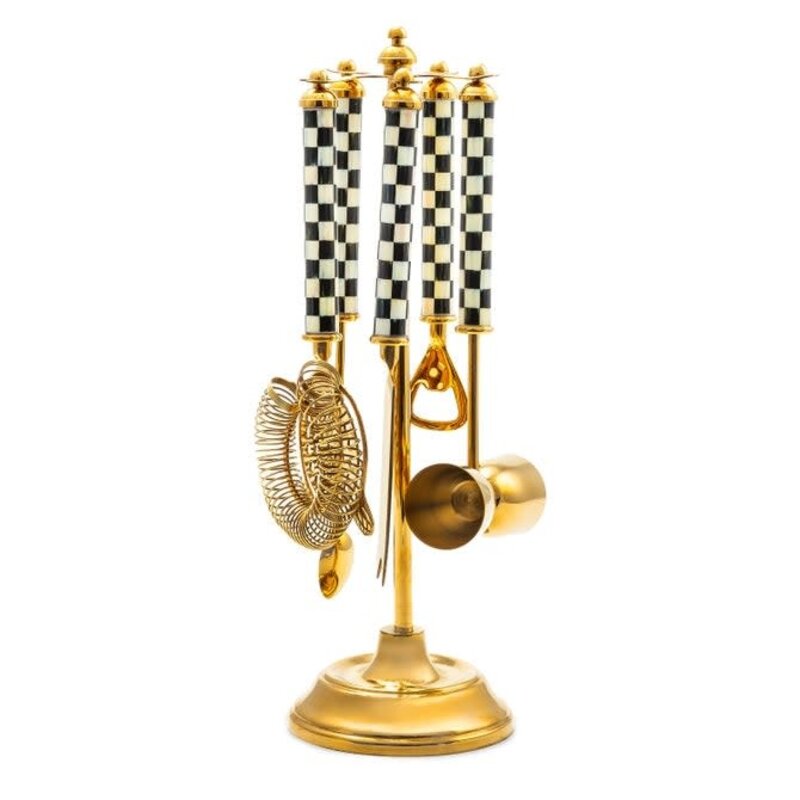 Mackenzie-Childs Courtly check Gold Bar Tool Set