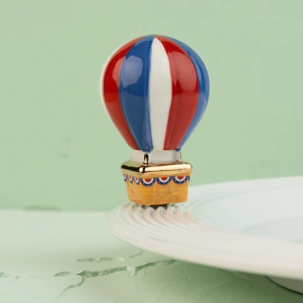 nora fleming red, white, and balloon (hot air balloon)