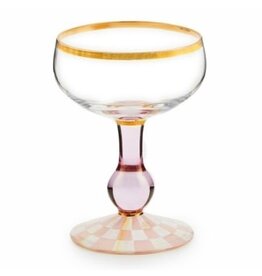 Mackenzie-Childs rosy check coupe glass core UNITS