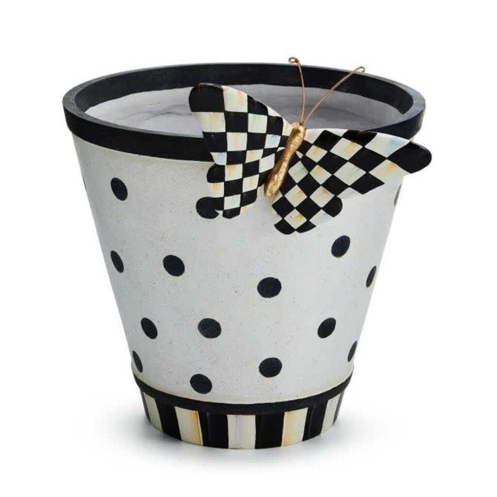 Mackenzie-Childs courtly check butterfly planter