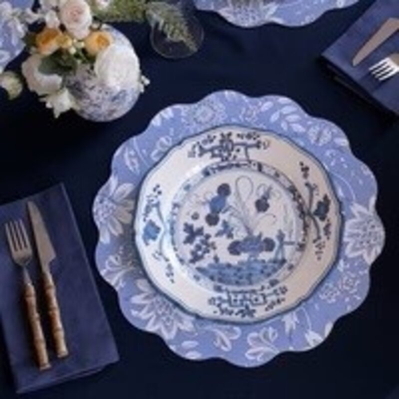 Beatriz Ball VIDA Faenza 11"" Dinner Plate Set of 4 (White and Blue)