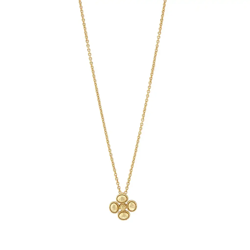CAPUCINE DE WULF Berry Clover Station Necklace, 16"+2" - Gold