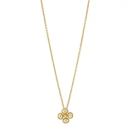 CAPUCINE DE WULF Berry Clover Station Necklace, 16"+2" - Gold