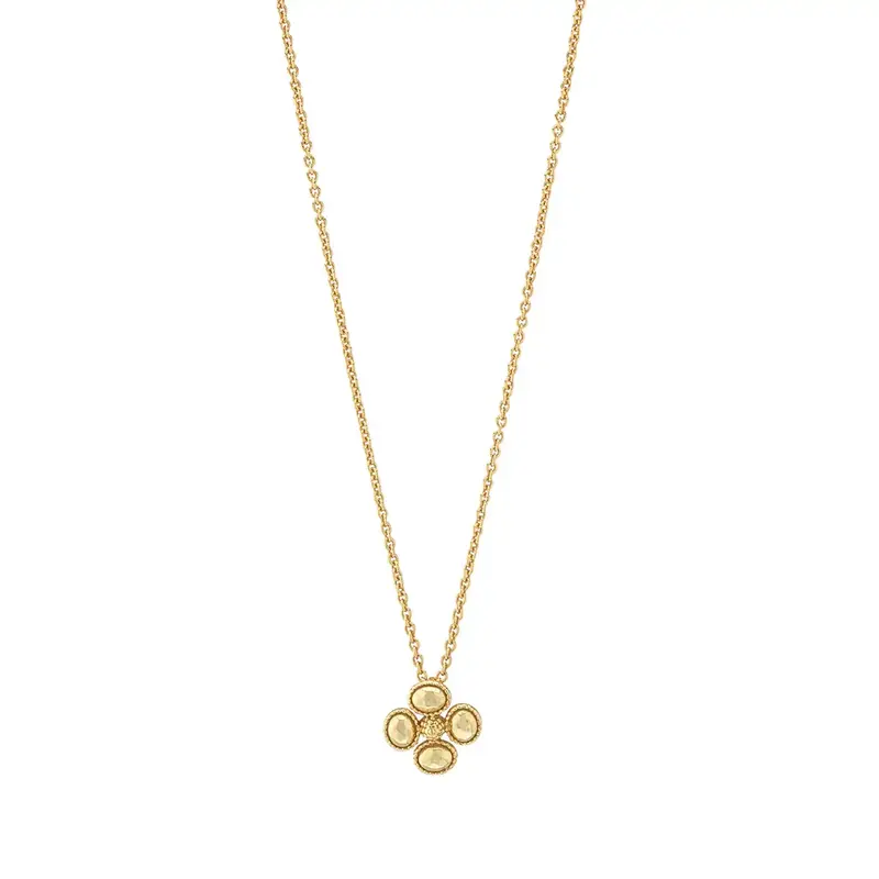 CAPUCINE DE WULF Berry Clover Station Necklace, 16"+2" - Gold