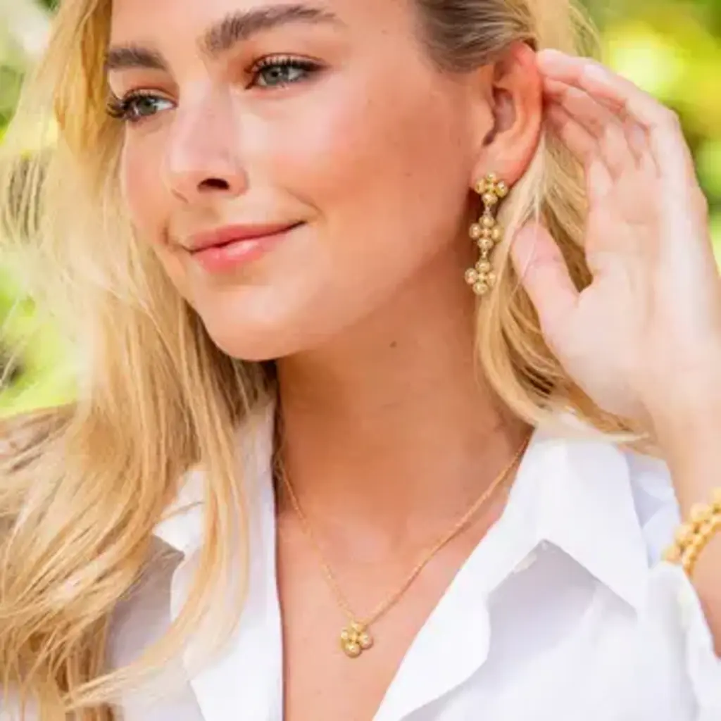 CAPUCINE DE WULF Berry Clover Station Necklace, 16"+2" - Gold