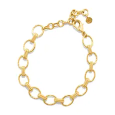 CAPUCINE DE WULF Cleopatra Small Link Bracelet, 7+1.5" - Gold