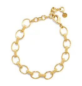 CAPUCINE DE WULF Cleopatra Small Link Bracelet, 7+1.5" - Gold
